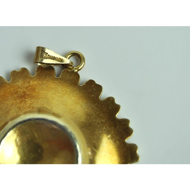 Paint Vintage Danish Pendant in Gilded Sterling Silver by Bernhard Hertz, 1940s For Sale - Image 7 of 11