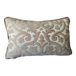 Scalamandre’s Old World Weavers Down and Feather Damask Lumbar Pillow For Sale
