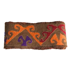 Vintage Colorful Embroidered Asian Decorative Trims - Set of 2