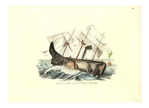 Lesti, Lesti al Timone - Hand Watercolored Lithograph by A. Masutti - 1848 1848