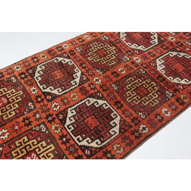 Antique Konya Rug Hallway Runner – Tribal Geometric Masterpiece Runner Rug -3' 6'' X 13' For Sale - Image 11 of 14