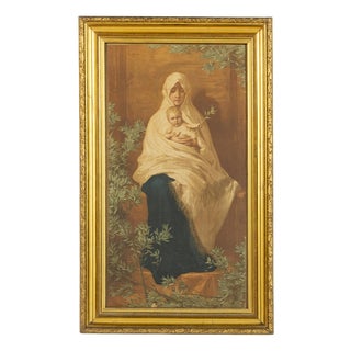 Nicolo Barabino, Our Lady of the Olive Trees with Jesus, 19th Century, Canvas Print For Sale