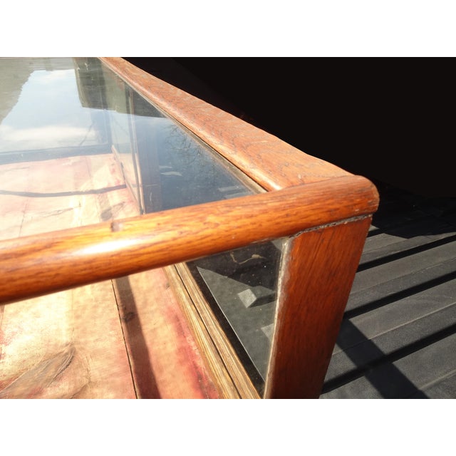 Wood Antique Mercantile Store Curved Glass Counter Top Display Case Murray Spink & Co For Sale - Image 7 of 11