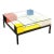 Custom Made Piet Mondrian Style Postmodern Square Glass and Wood Coffee Table For Sale