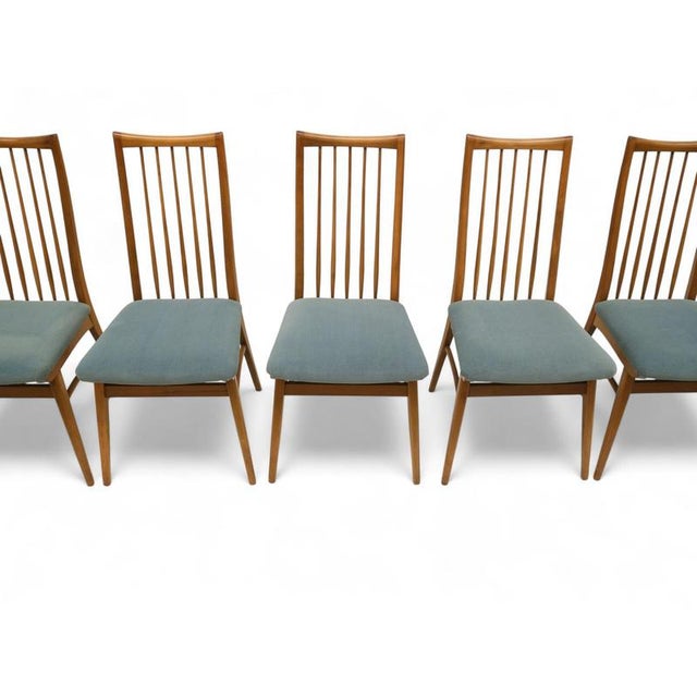Chairs with Turquoise Upholstery, 1960s, Set of 6 For Sale - Image 4 of 10