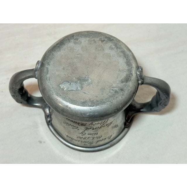 Antique 1896 Hand Engraved Bronze Pewter Golf Country Club Newton Trophy Cup Mug For Sale - Image 11 of 12