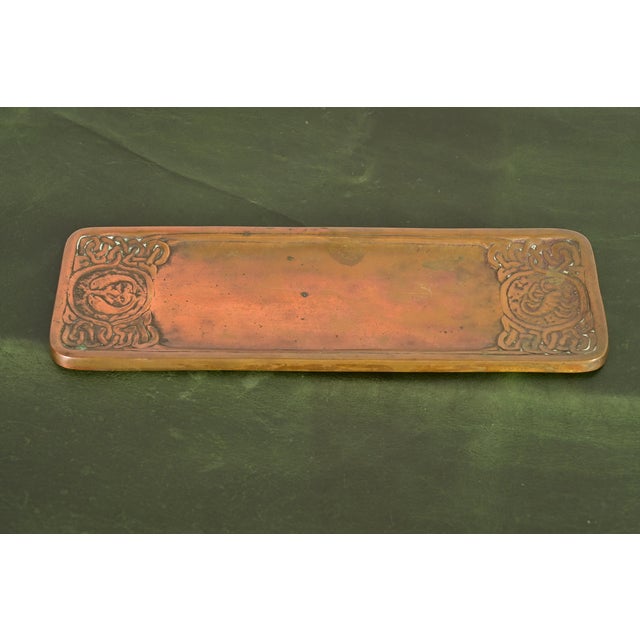 Tiffany Studios New York Zodiac Pattern Bronze Pen Tray For Sale - Image 10 of 10