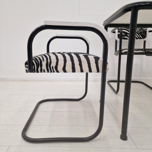 Bauhaus-Style Cantilever Dining Set in Steel, 1970s, Set of 4 For Sale - Image 12 of 18