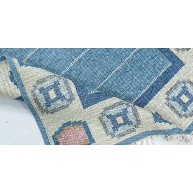 Mid 20th Century Doris Leslie Blau Vintage Swedish Flat Woven Rug by Ingegerd Silow For Sale - Image 5 of 7