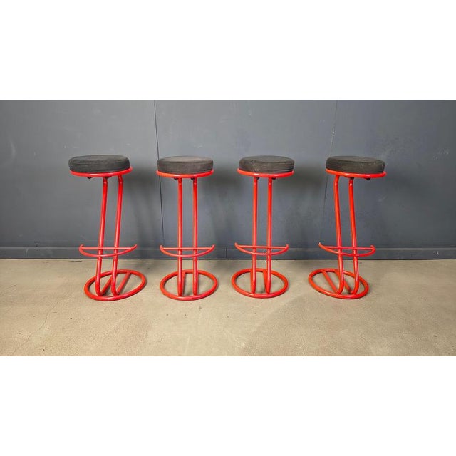 Metal Bar Stools, 1980s, Set of 4 For Sale - Image 11 of 13