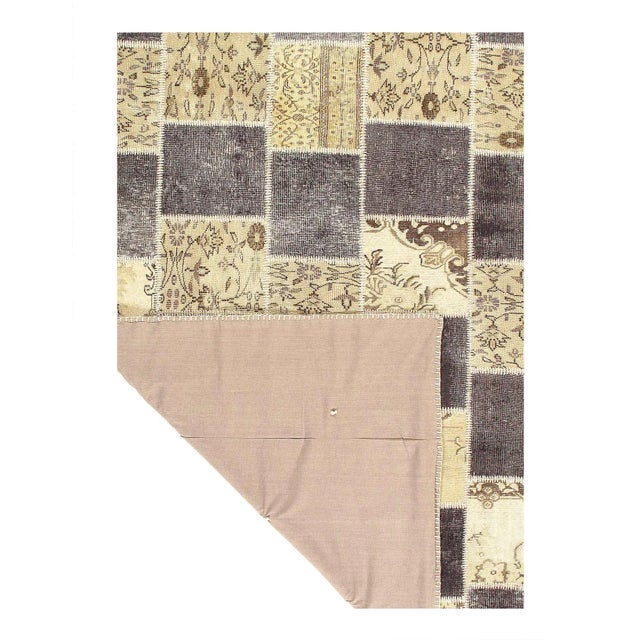 Pasargad Gray Turkish Patchwork Rug For Sale - Image 4 of 6