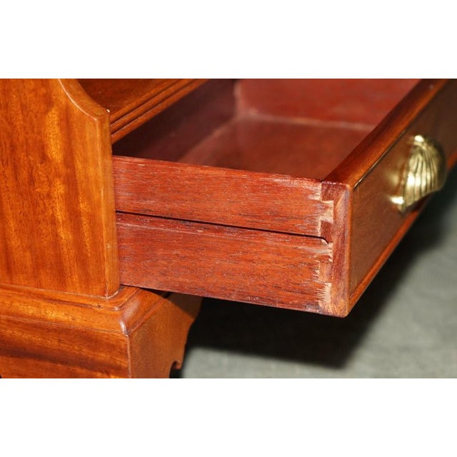 Regency Style Hardwood Waterfall Dwarf Library Bookcases, 1950, Set of 2 For Sale - Image 9 of 18