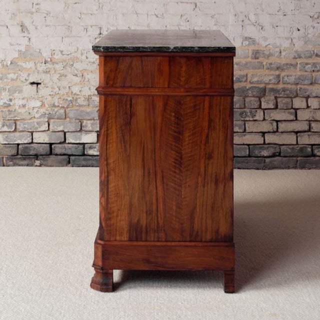 19th Century French Oak Louis Phillipe Commode With Marble Top For Sale - Image 4 of 9