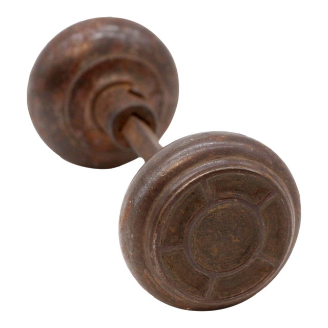 Antique Lockwood Pair of Steel Gothic Passage Door Knobs For Sale