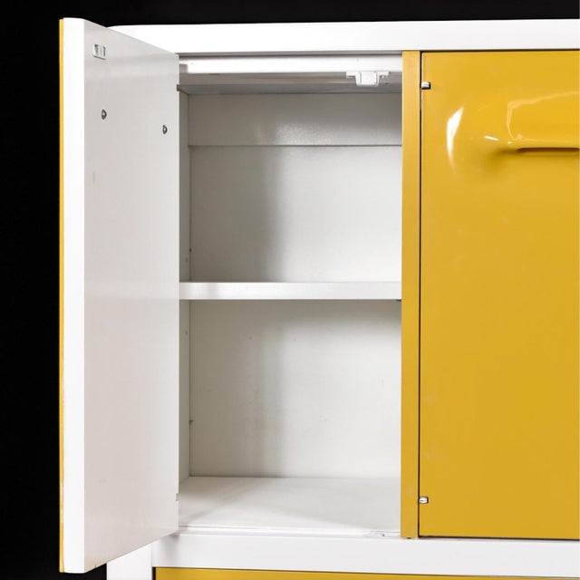 Space Age Broyhill Chapter One Yellow and White Gentlemen's Chest Dresser For Sale - Image 6 of 15