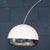Silver Vintage Italian Chrome Arc Floor Lamp with Opaline Shade, 1970s For Sale - Image 8 of 18
