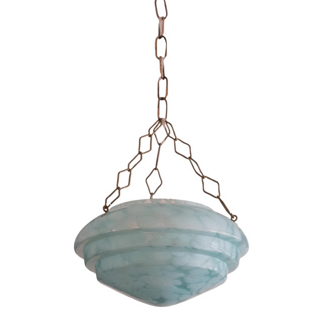 Italian Sea Blue Glass Pendant, 1960s For Sale