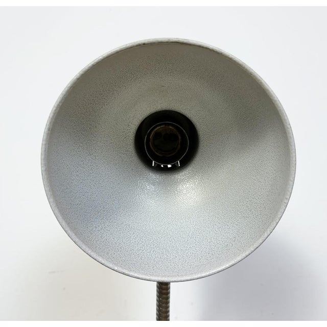 Industrial Grey Workshop Gooseneck Table Lamp, 1960s For Sale - Image 16 of 18