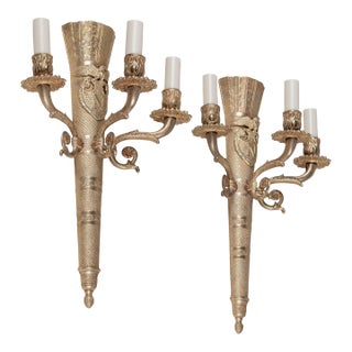 Napoleon III Style Bronze Sconces, a Pair For Sale