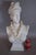 Hollywood Regency Large Italian White Crackle Glaze Porcelain Lady Bust Sculpture, 1970s , 23 Inches Tall For Sale - Image 3 of 10