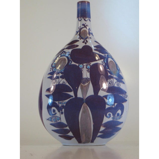 Blue Mid 20th Century Vase Danish Modern Faience Royal Copenhagen Kari Christensen 170-2740 Mint For Sale - Image 8 of 9