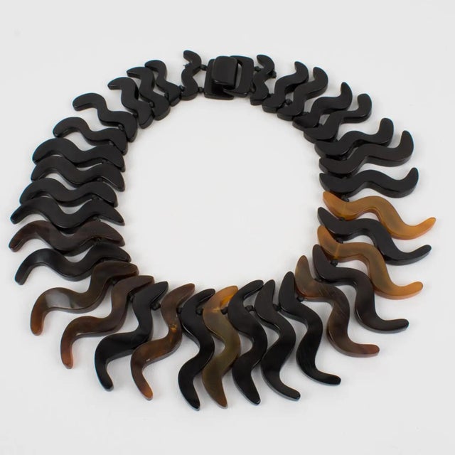 Monies Oversized Faux-Horn Resin Bib Choker Necklace For Sale In Atlanta - Image 6 of 11