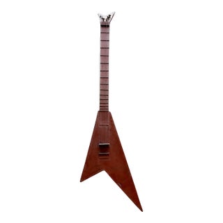 1970s Custom Oversized Metal Flying v Guitar Abstract Steel Sculpture Art For Sale