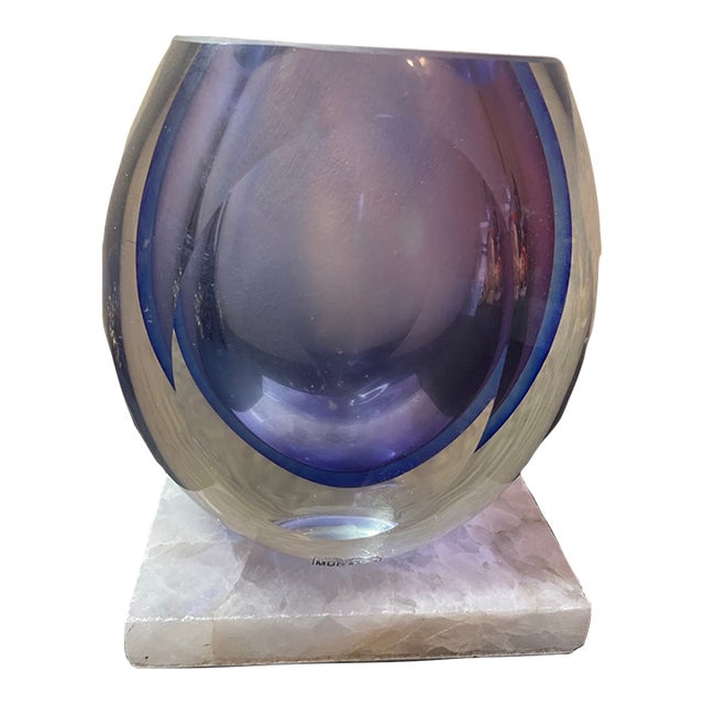 Late 20th Century Stunning Favio Poli for Seguso Murano Italy 7” Faceted Sommerso Vase For Sale