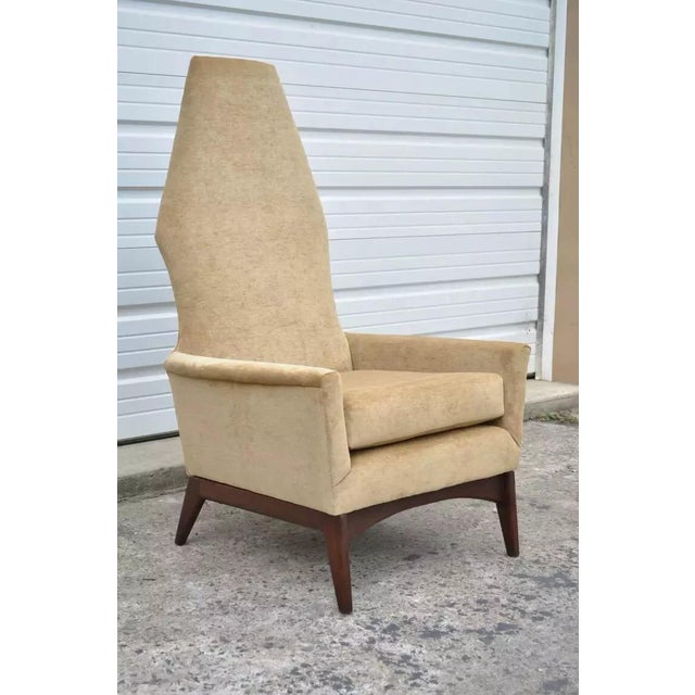 Mid 20th Century Mid Century Modern Adrian Pearsall Style Beige Diamondback Walnut Lounge Chair For Sale - Image 10 of 10