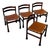 1970s Set of 4 Luciano Frigerio Euro Jacaranda Dining Chairs in Tan Leather For Sale