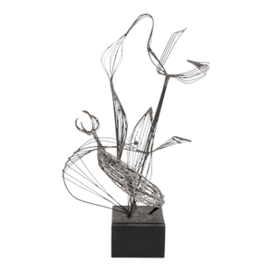 American School Abstract Floral Wire Sculpture
