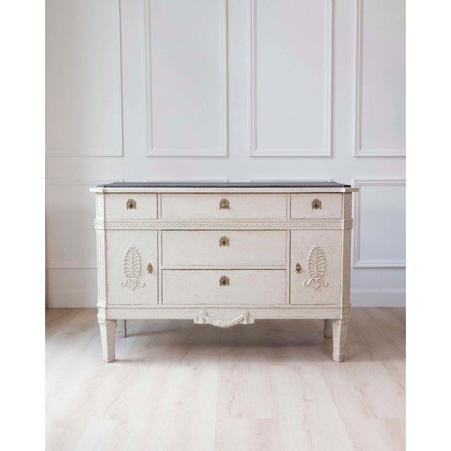 Off-white Swedish 20th Century Baroque Style-Inspired Sideboard For Sale - Image 8 of 13