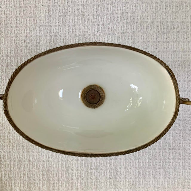 Antique French Sèvres-Style Turquoise Porcelain Compote With Gilt Bronze Mounts For Sale - Image 9 of 13