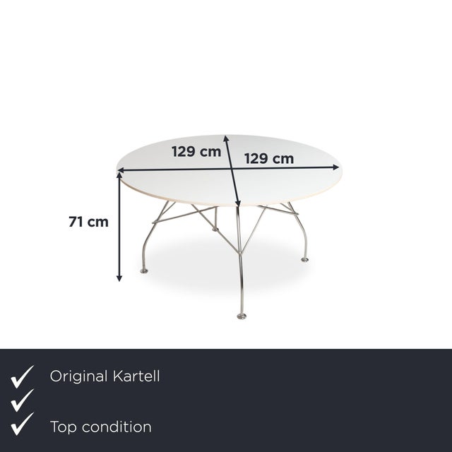 with this white Kartell Glossy dining table, you'll bring an absolutely stylish and elegant piece of designer furniture...