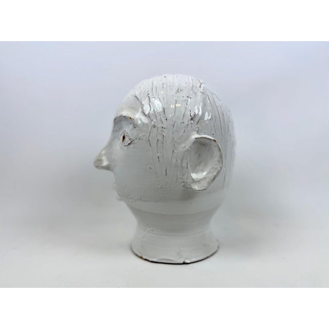 1990s Vintage Danish Artist Ceramic Head, 1980s For Sale - Image 5 of 12