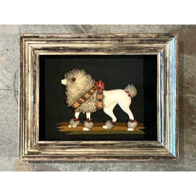 Vintage Hand Embroidered Poodle For Sale - Image 11 of 12