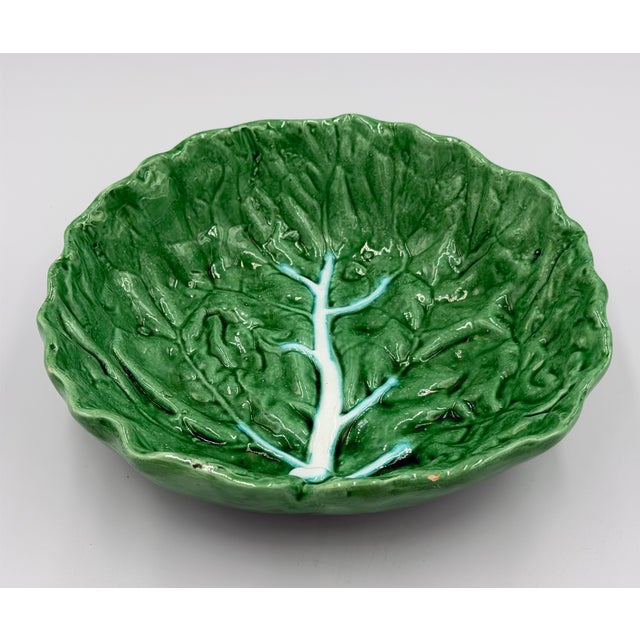 Timeless elegance of this charming Vintage Bordallo Pinheiro Cabbage Leaf Bowl, a true treasure crafted in Portugal! This...