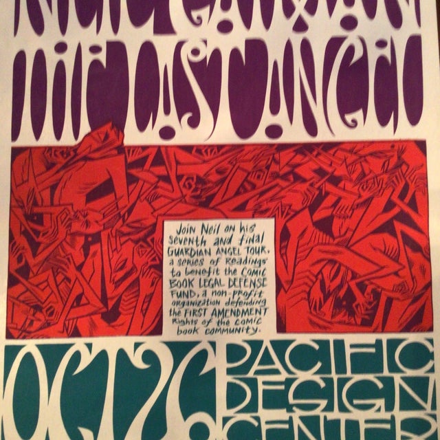 Pop Art Original Neil Gaiman the Last Angel Silk Screened Tour Poster For Sale - Image 3 of 11