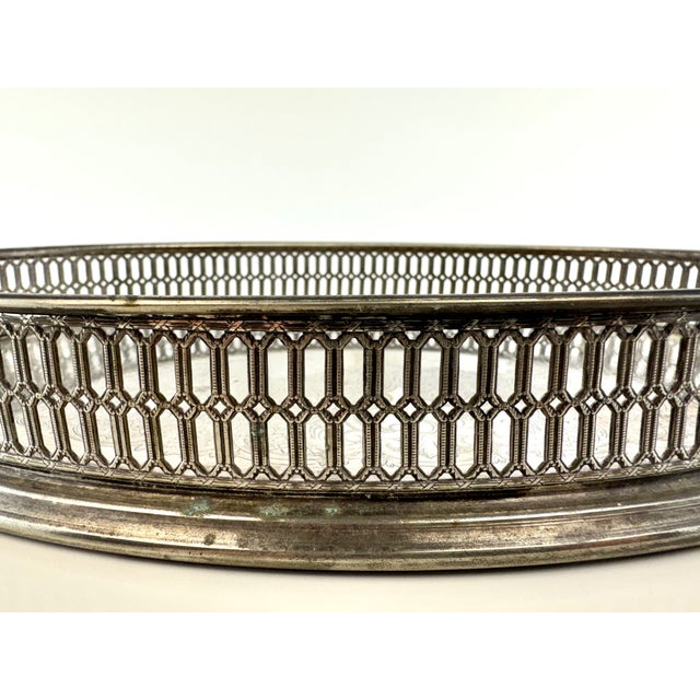 1960s Vintage Italian Silverplate Pierced Gallery Tray by Wil For Sale - Image 5 of 10
