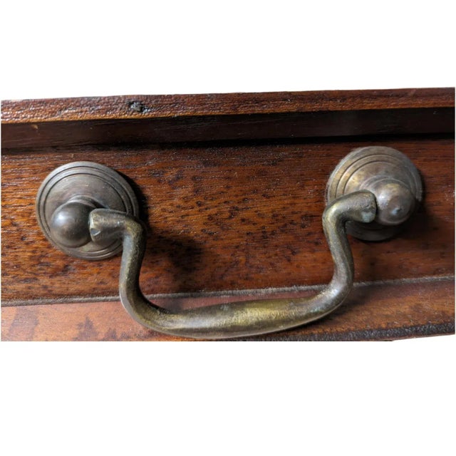 19th C Hand Tooled Louis XV Provencal Side Table Cabriole Legs & Serpentine Top For Sale - Image 9 of 12