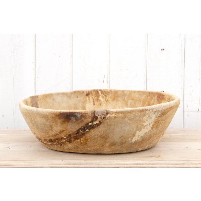 Antique French Bleached Wood Bowl For Sale - Image 9 of 9