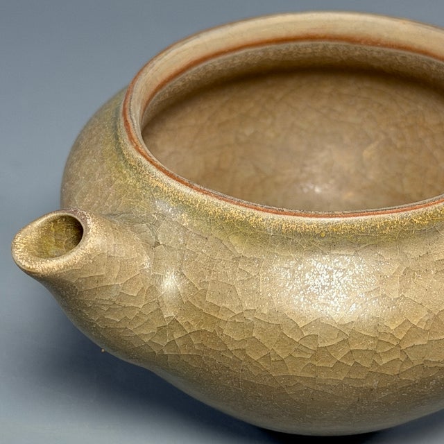 Ceramic Antique Chinese Celadon Crackle‑Glaze Lidded Ewer, Collectible Antique For Sale - Image 7 of 9