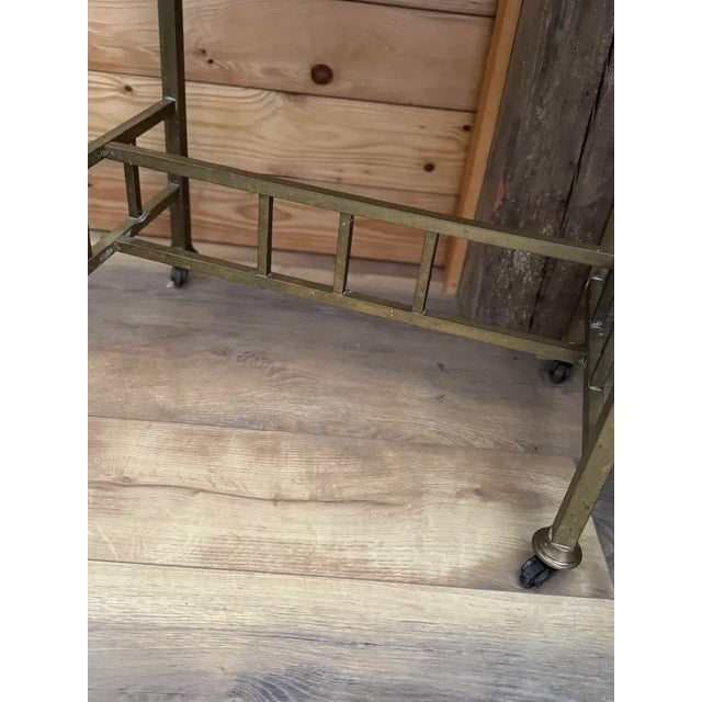 1940s Vintage French Art Deco Vanity Table in Brass and Marble, 1940s For Sale - Image 5 of 11