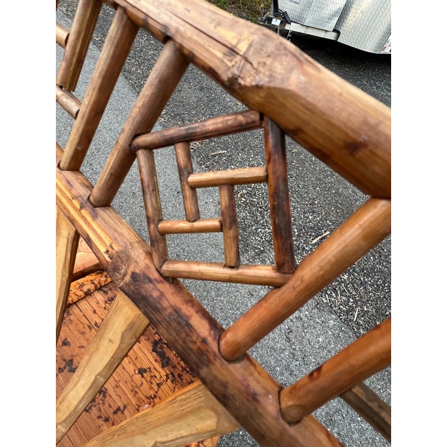 Mid Century Boho Chic Tortoiseshell Bamboo Chairs -Set of 4 For Sale - Image 11 of 12