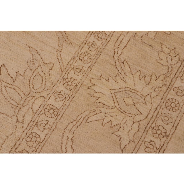 Textile Shabby Chic Ziegler Beige Tan Hand-Knotted Wool Rug - 9'4'' X 12'2'' For Sale - Image 7 of 8