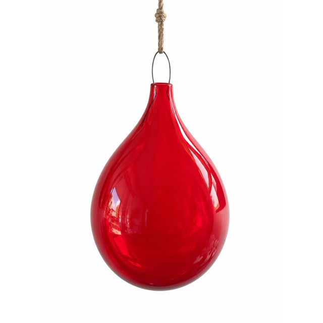 Early 21st Century Large Vintage Red Blown Murano Glass Hanging Sphere by Nason Moretti, 2011 For Sale - Image 5 of 7
