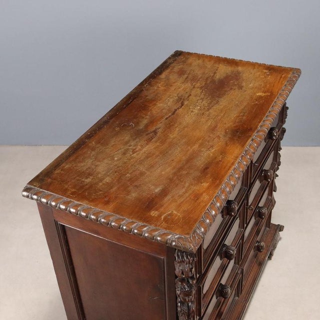 Baroque Chest of Drawers in Walnut and Poplar For Sale - Image 9 of 12