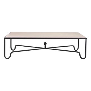 Large Cream Limestone 'Entretoise' Coffee Table by Design Frères For Sale
