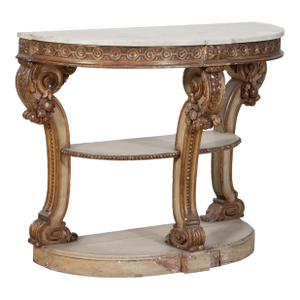 Early 19th Century French Louis XVI Style Creme Peinte Giltwood Console Table