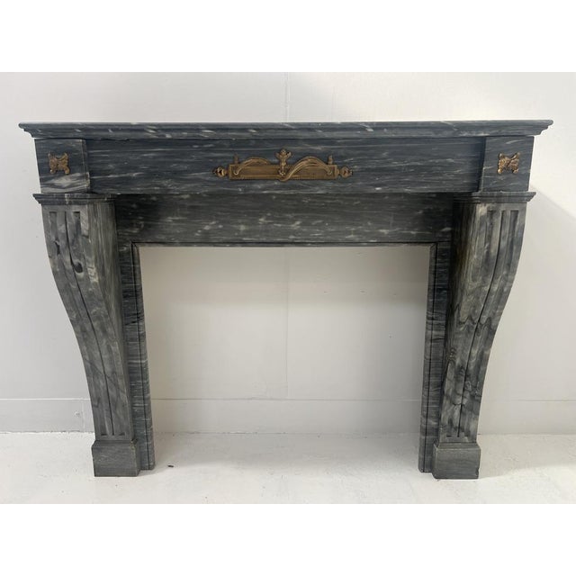 Napoleon III Fireplace in Blue Turquin Marble, 1800s For Sale - Image 18 of 18